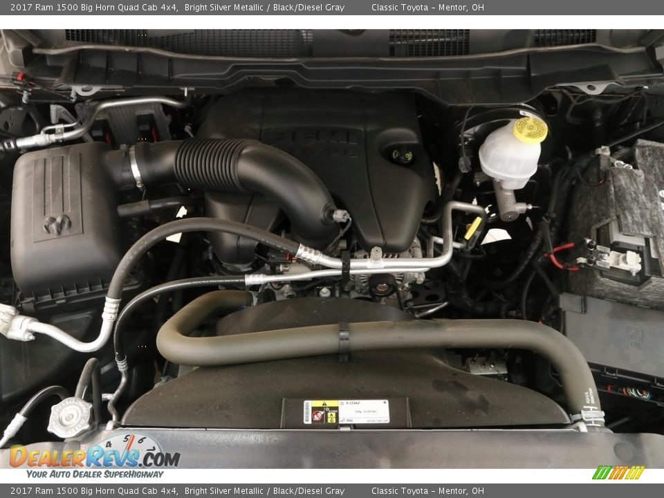 2017 Ram 1500 Big Horn Quad Cab 4x4 Bright Silver Metallic / Black/Diesel Gray Photo #17