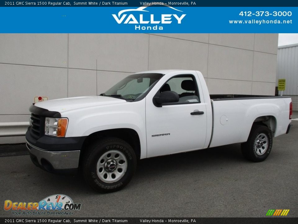 2011 GMC Sierra 1500 Regular Cab Summit White / Dark Titanium Photo #1