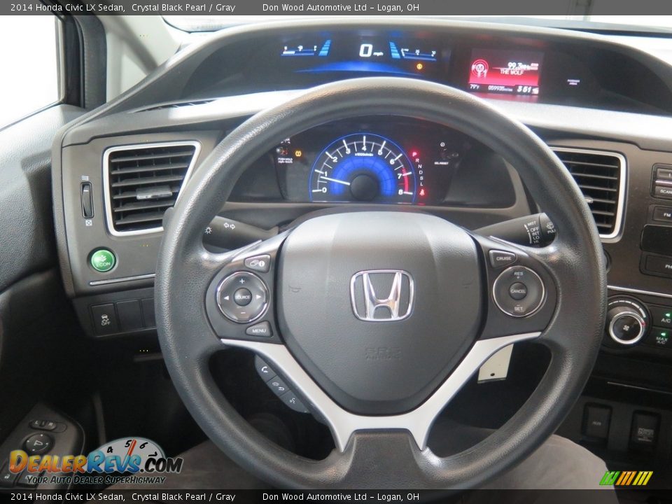 2014 Honda Civic LX Sedan Crystal Black Pearl / Gray Photo #15