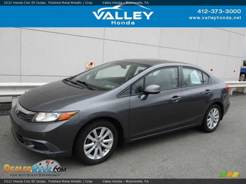 2012 Honda Civic EX Sedan Polished Metal Metallic / Gray Photo #1