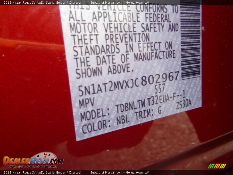 2018 Nissan Rogue SV AWD Scarlet Ember / Charcoal Photo #14