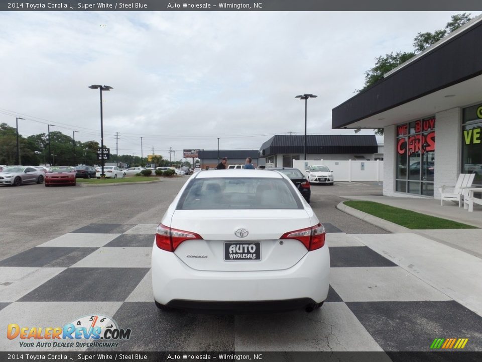 2014 Toyota Corolla L Super White / Steel Blue Photo #4