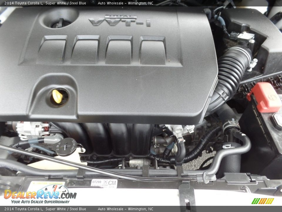 2014 Toyota Corolla L Super White / Steel Blue Photo #6