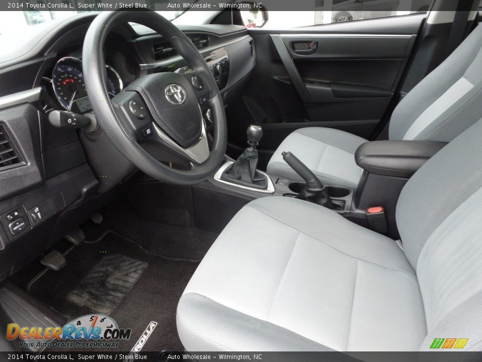 2014 Toyota Corolla L Super White / Steel Blue Photo #11