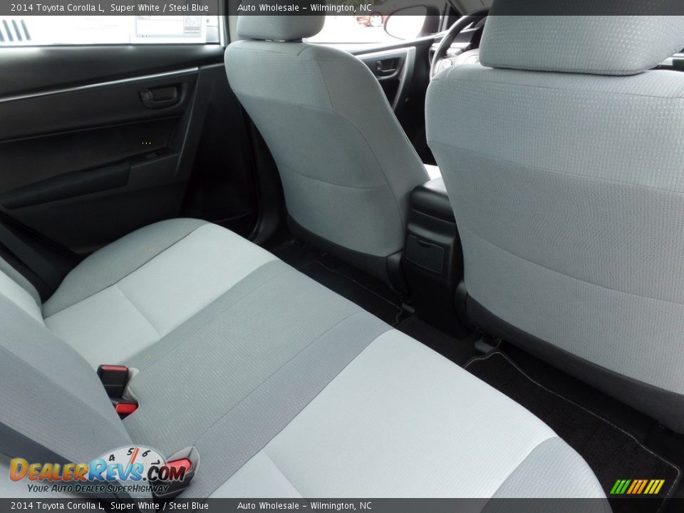 2014 Toyota Corolla L Super White / Steel Blue Photo #14