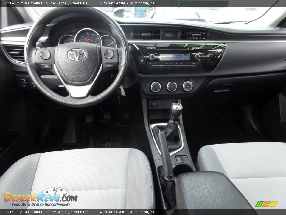 2014 Toyota Corolla L Super White / Steel Blue Photo #15