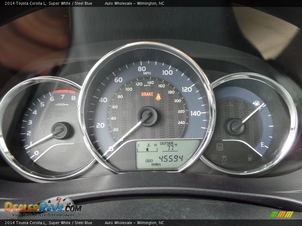 2014 Toyota Corolla L Super White / Steel Blue Photo #16