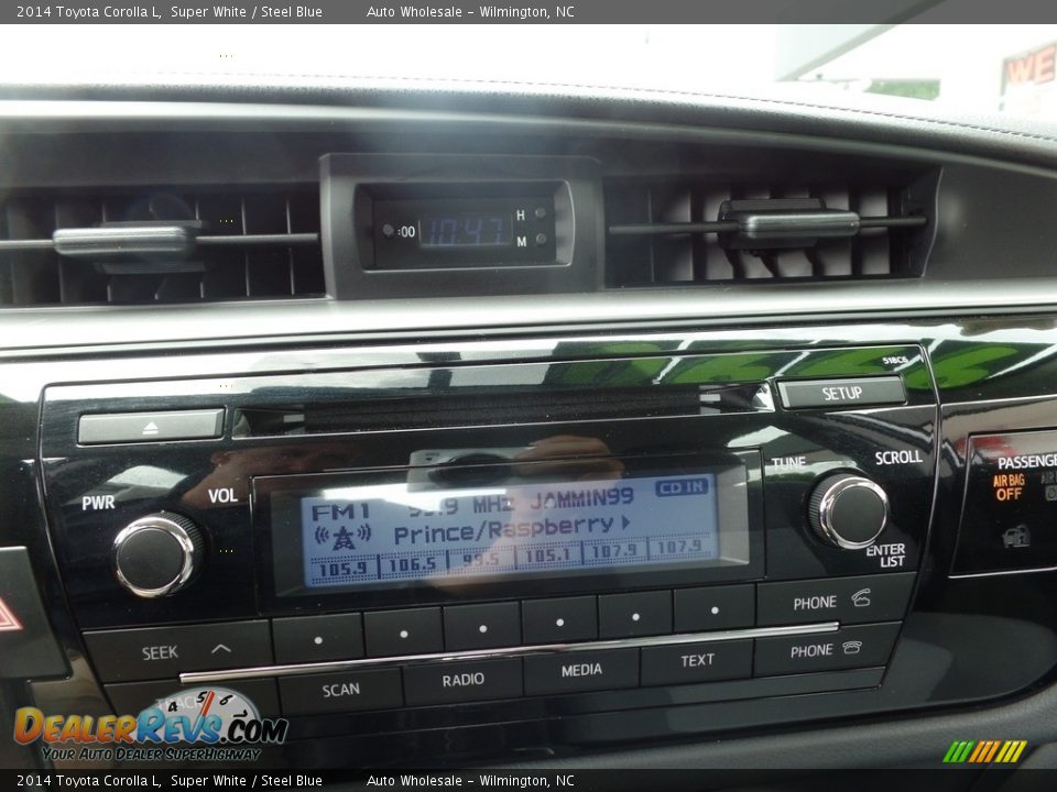 2014 Toyota Corolla L Super White / Steel Blue Photo #17