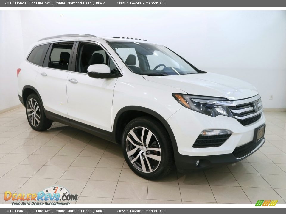 2017 Honda Pilot Elite AWD White Diamond Pearl / Black Photo #1