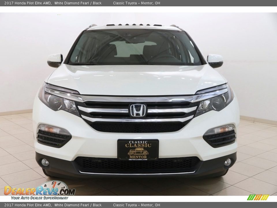 2017 Honda Pilot Elite AWD White Diamond Pearl / Black Photo #2