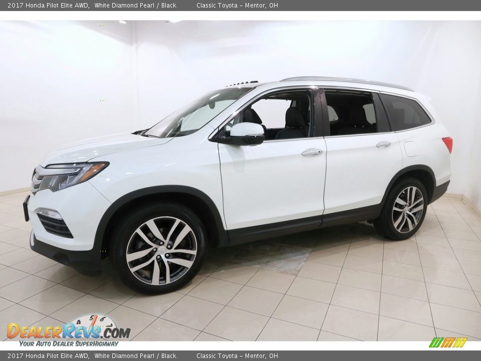 2017 Honda Pilot Elite AWD White Diamond Pearl / Black Photo #3