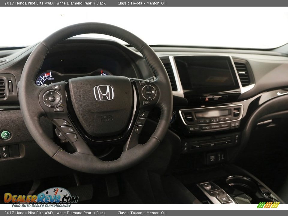 2017 Honda Pilot Elite AWD White Diamond Pearl / Black Photo #7