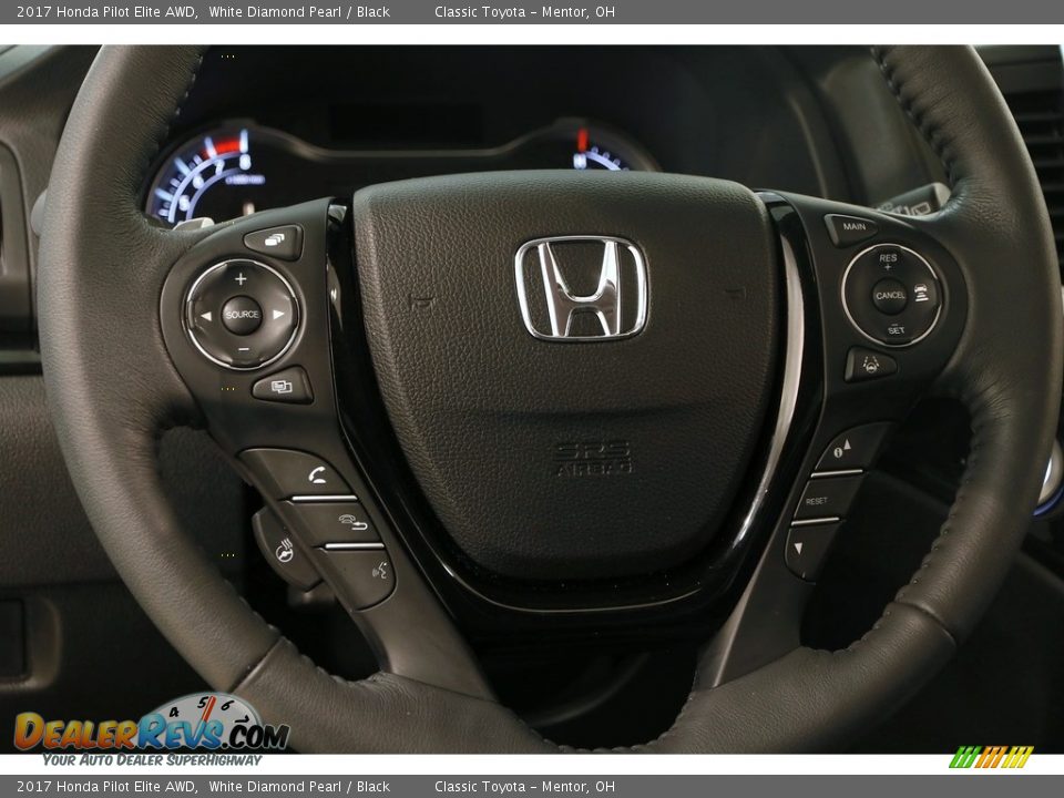 2017 Honda Pilot Elite AWD White Diamond Pearl / Black Photo #8