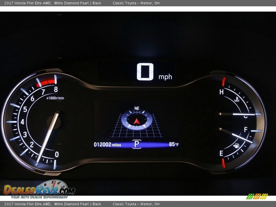2017 Honda Pilot Elite AWD White Diamond Pearl / Black Photo #9
