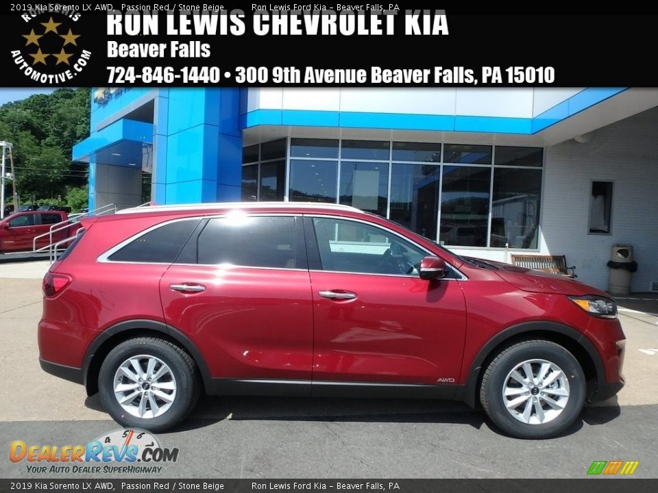 2019 Kia Sorento LX AWD Passion Red / Stone Beige Photo #1
