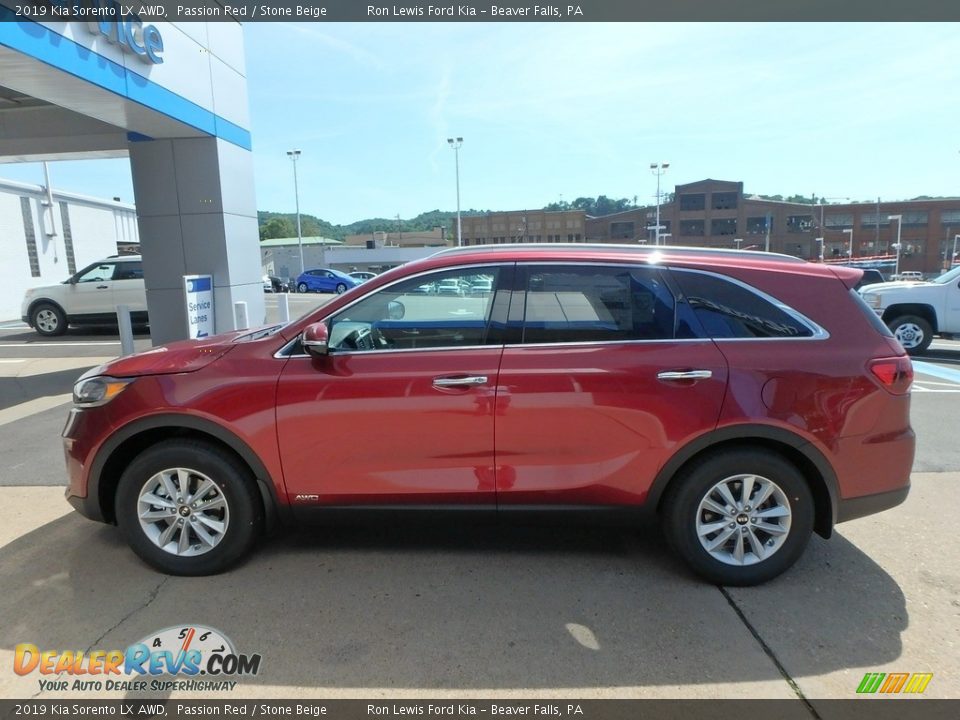 2019 Kia Sorento LX AWD Passion Red / Stone Beige Photo #7