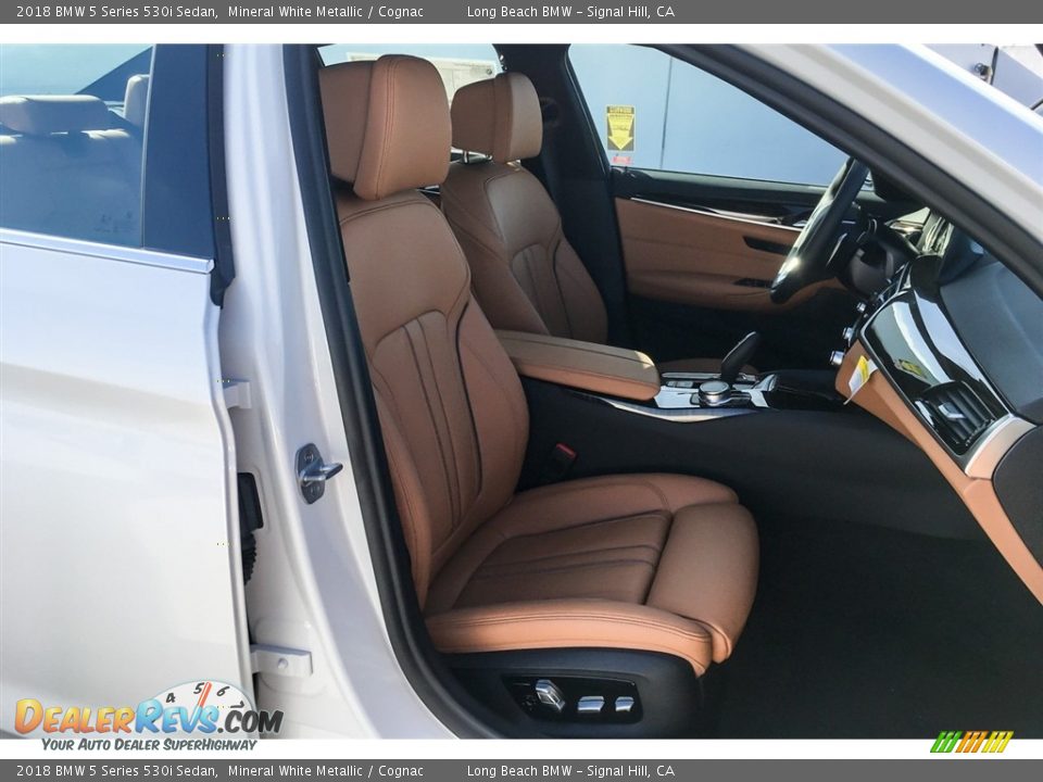 2018 BMW 5 Series 530i Sedan Mineral White Metallic / Cognac Photo #2