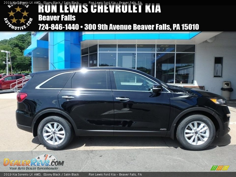 2019 Kia Sorento LX AWD Ebony Black / Satin Black Photo #1