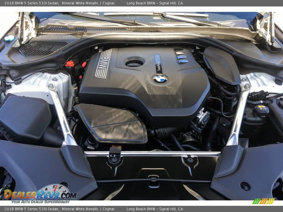 2018 BMW 5 Series 530i Sedan Mineral White Metallic / Cognac Photo #8