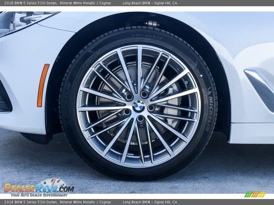 2018 BMW 5 Series 530i Sedan Mineral White Metallic / Cognac Photo #9