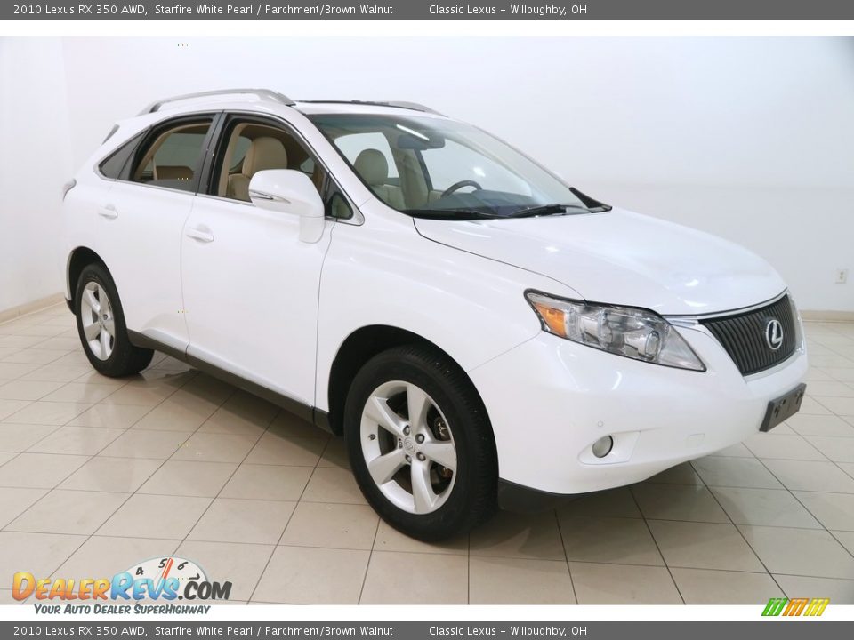 2010 Lexus RX 350 AWD Starfire White Pearl / Parchment/Brown Walnut Photo #1