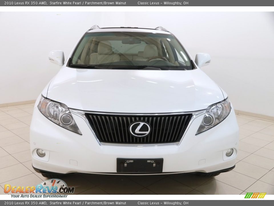 2010 Lexus RX 350 AWD Starfire White Pearl / Parchment/Brown Walnut Photo #2