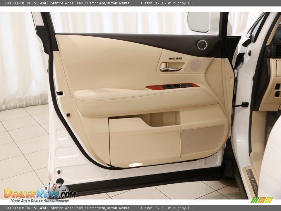 2010 Lexus RX 350 AWD Starfire White Pearl / Parchment/Brown Walnut Photo #4
