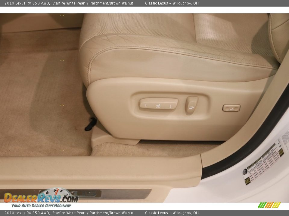 2010 Lexus RX 350 AWD Starfire White Pearl / Parchment/Brown Walnut Photo #6