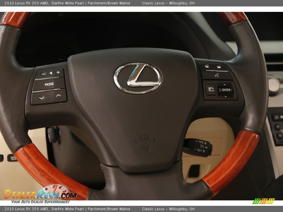 2010 Lexus RX 350 AWD Starfire White Pearl / Parchment/Brown Walnut Photo #10