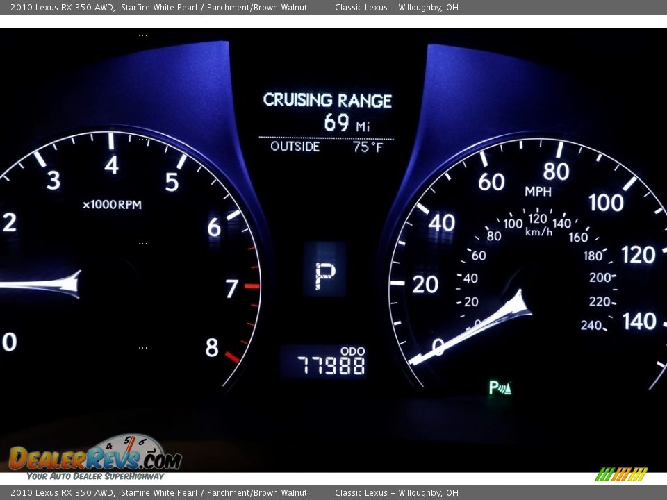 2010 Lexus RX 350 AWD Starfire White Pearl / Parchment/Brown Walnut Photo #11