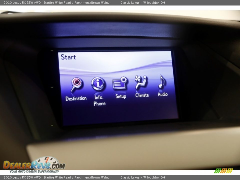 2010 Lexus RX 350 AWD Starfire White Pearl / Parchment/Brown Walnut Photo #15
