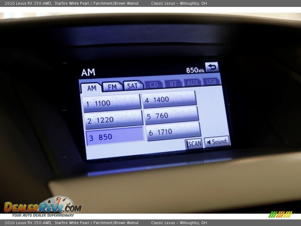 2010 Lexus RX 350 AWD Starfire White Pearl / Parchment/Brown Walnut Photo #16