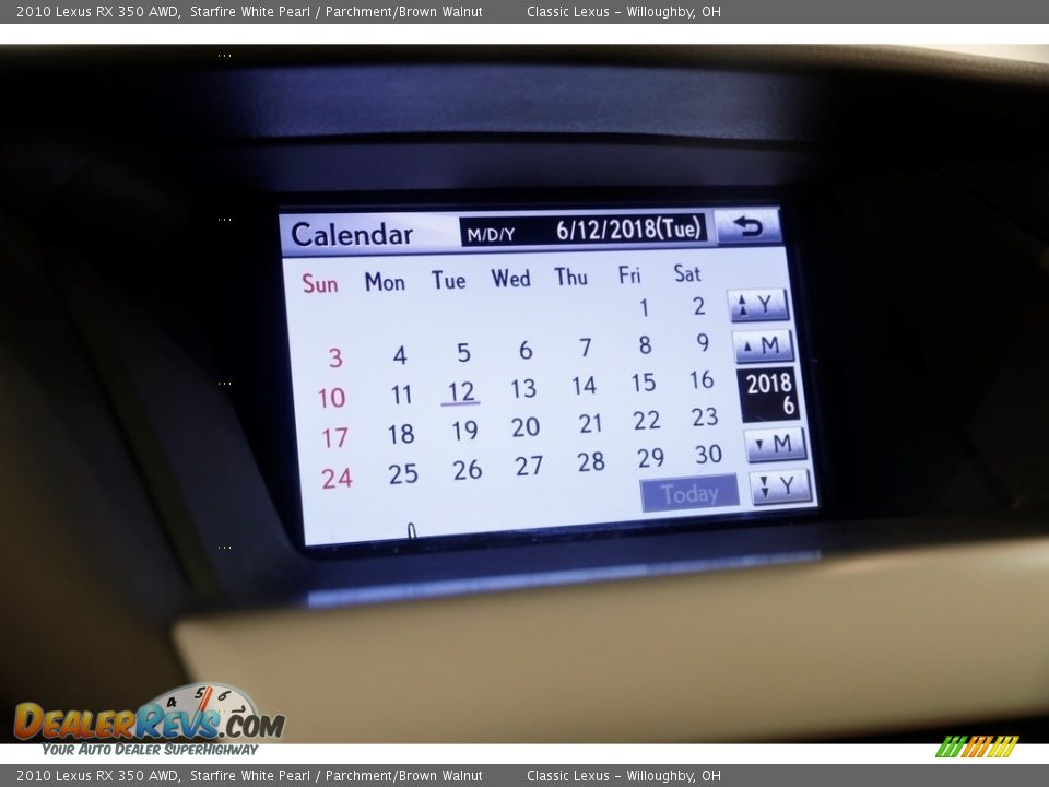 2010 Lexus RX 350 AWD Starfire White Pearl / Parchment/Brown Walnut Photo #20