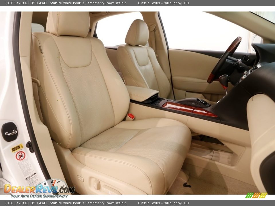2010 Lexus RX 350 AWD Starfire White Pearl / Parchment/Brown Walnut Photo #25