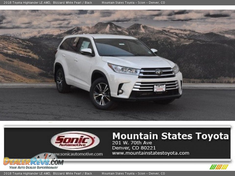 2018 Toyota Highlander LE AWD Blizzard White Pearl / Black Photo #1