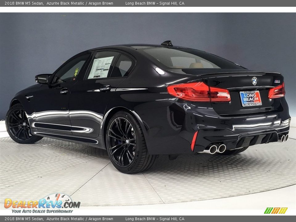 2018 BMW M5 Sedan Azurite Black Metallic / Aragon Brown Photo #3