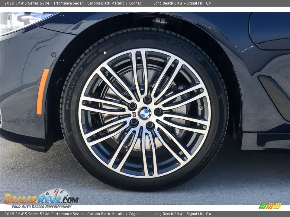 2018 BMW 5 Series 530e iPerfomance Sedan Carbon Black Metallic / Cognac Photo #9