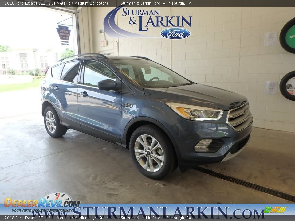 2018 Ford Escape SEL Blue Metallic / Medium Light Stone Photo #1