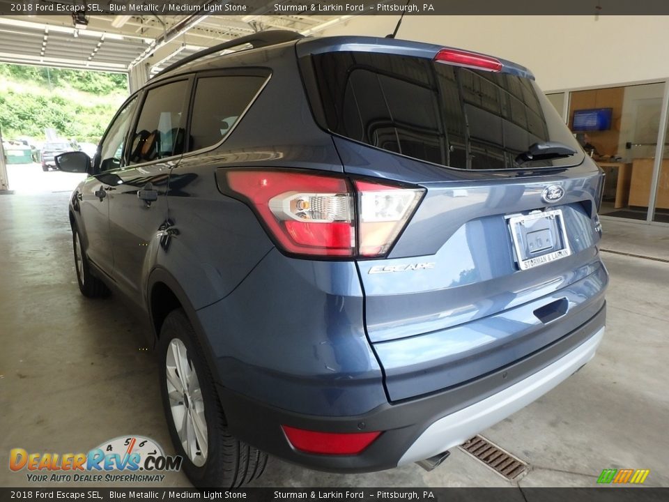 2018 Ford Escape SEL Blue Metallic / Medium Light Stone Photo #3