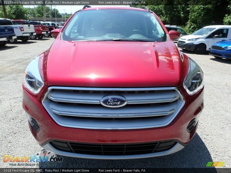 2018 Ford Escape SEL 4WD Ruby Red / Medium Light Stone Photo #9