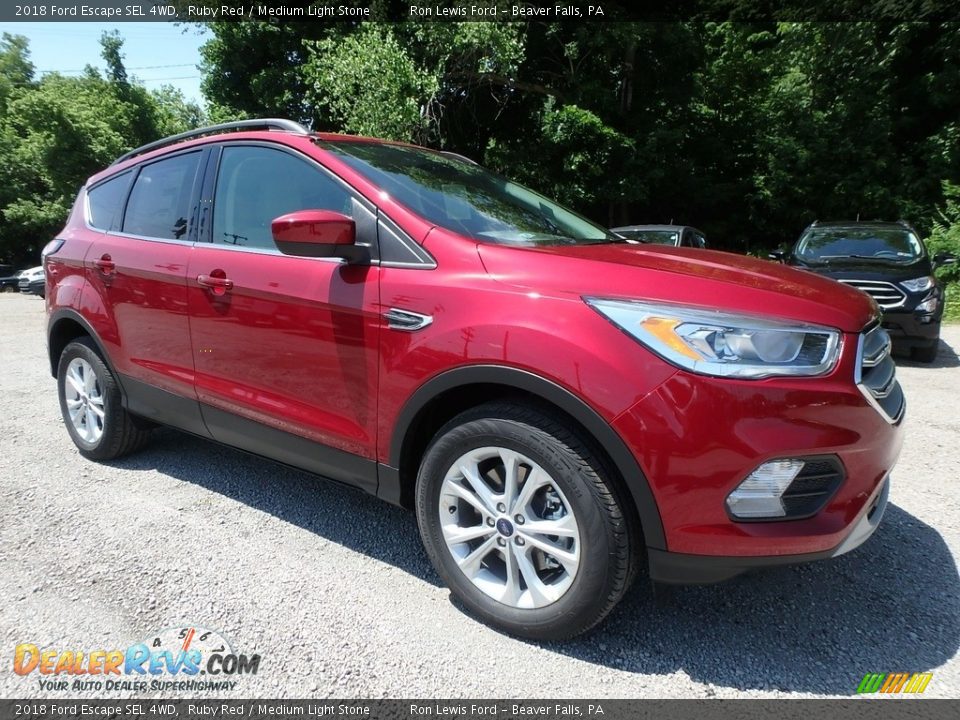 2018 Ford Escape SEL 4WD Ruby Red / Medium Light Stone Photo #10