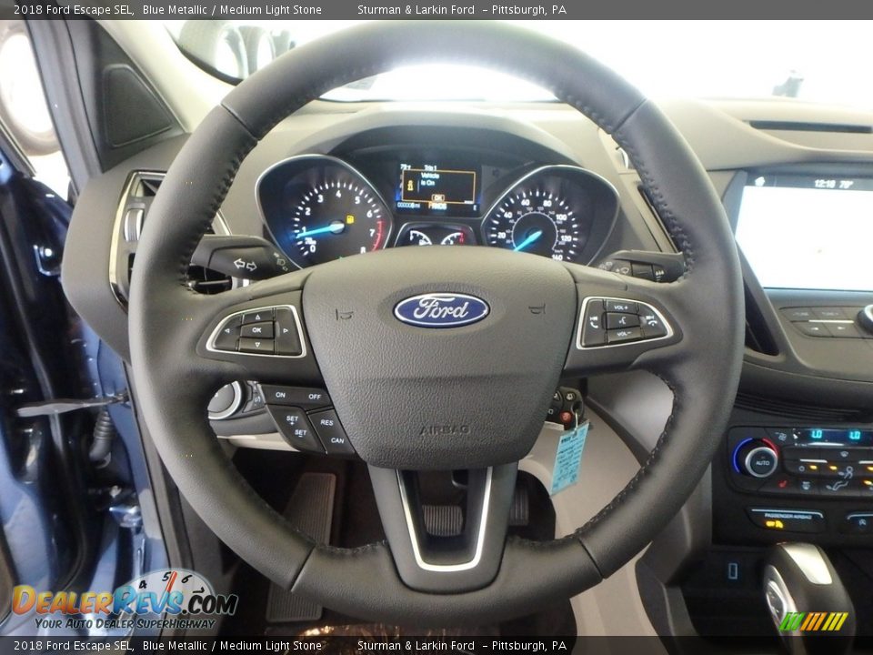 2018 Ford Escape SEL Blue Metallic / Medium Light Stone Photo #15