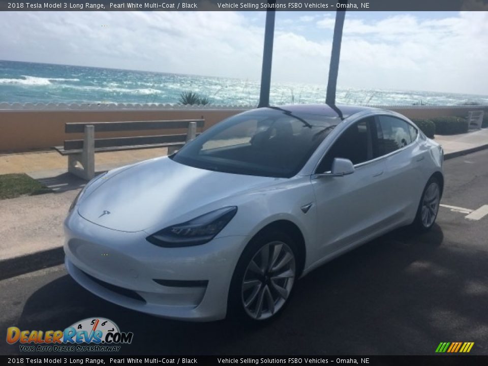 2018 Tesla Model 3 Long Range Pearl White Multi-Coat / Black Photo #1