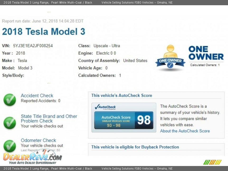 Dealer Info of 2018 Tesla Model 3 Long Range Photo #2