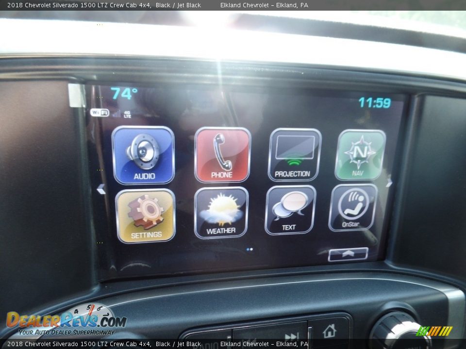 2018 Chevrolet Silverado 1500 LTZ Crew Cab 4x4 Black / Jet Black Photo #33