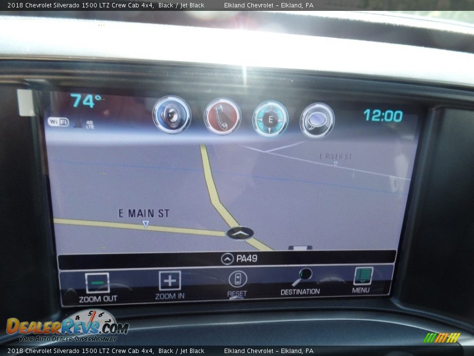 2018 Chevrolet Silverado 1500 LTZ Crew Cab 4x4 Black / Jet Black Photo #36