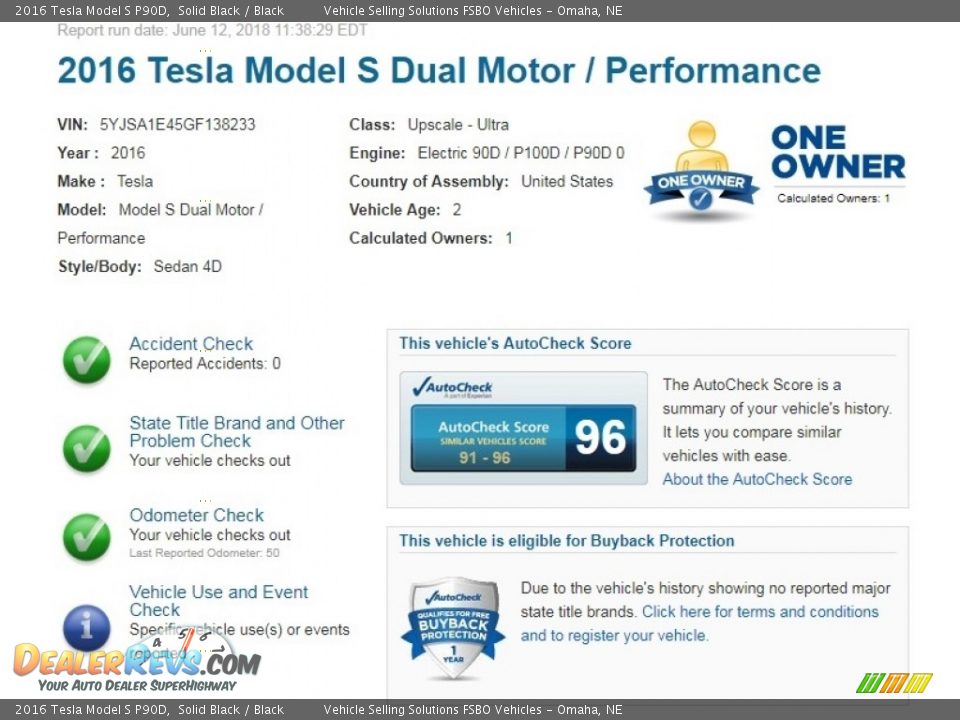 Dealer Info of 2016 Tesla Model S P90D Photo #2