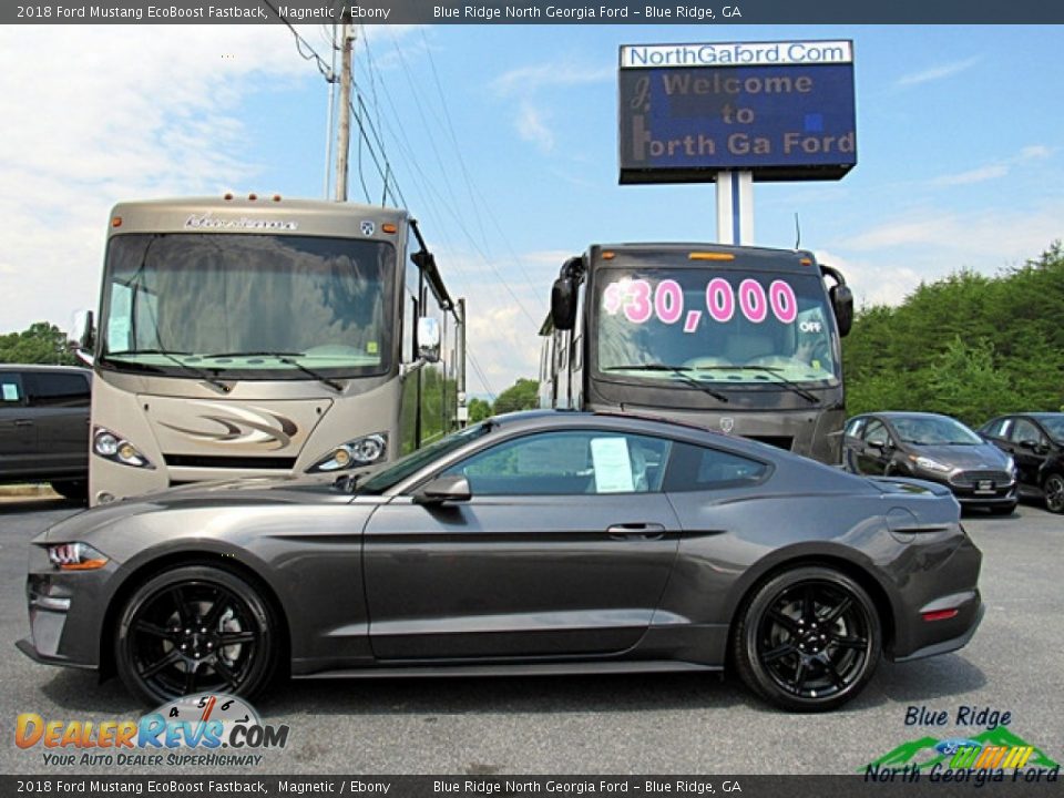 2018 Ford Mustang EcoBoost Fastback Magnetic / Ebony Photo #2