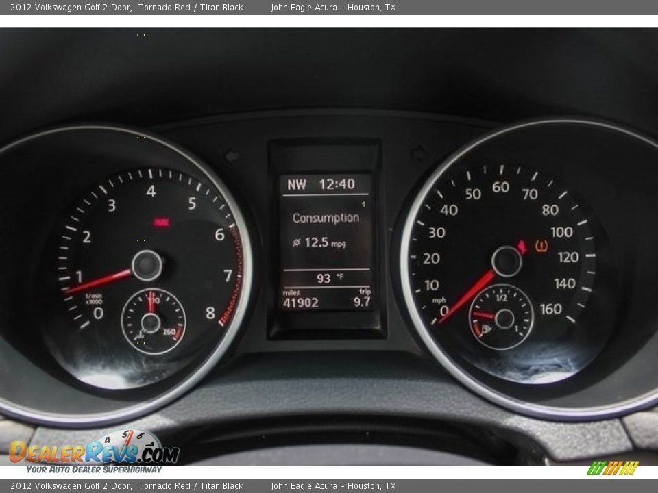 2012 Volkswagen Golf 2 Door Tornado Red / Titan Black Photo #29