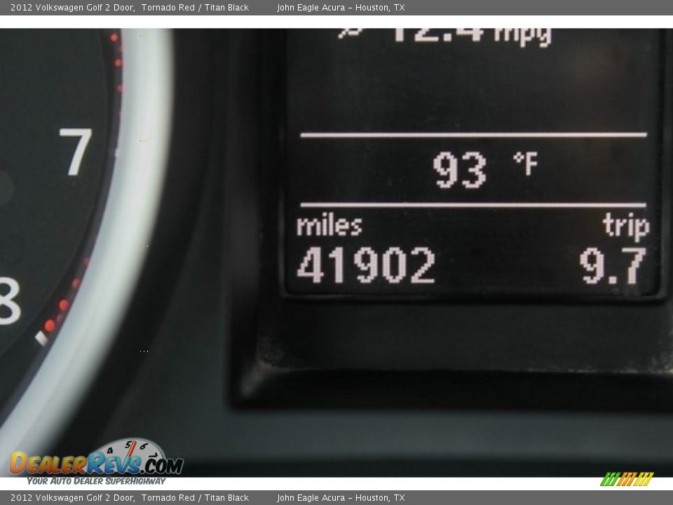 2012 Volkswagen Golf 2 Door Tornado Red / Titan Black Photo #30